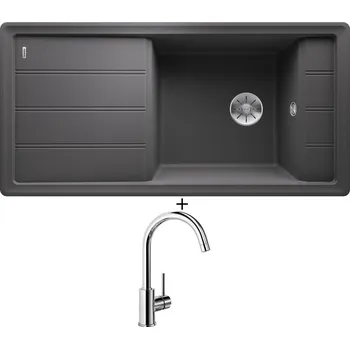 Granitový dřez Granitový dřez SET Blanco FARON XL 6 S šedá skála 524804 + Blanco MIDA chrom 517742