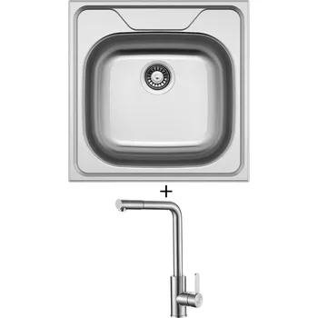 Nerezový dřez Nerezový dřez SET Sinks CLASSIC 480 V nerez leštěný + Laveo BONA BAB 269D nerez