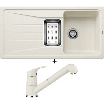 Granitový dřez Granitový dřez SET Blanco SONA 6 S bílá soft + nerezová miska + Blanco DARAS-S bílá soft 526937