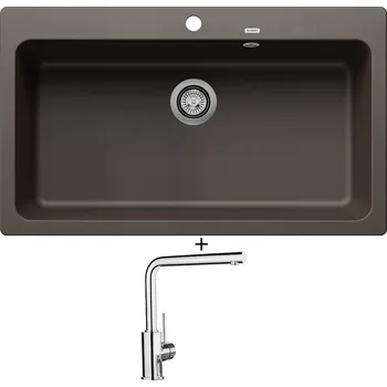 Granitový dřez Granitový dřez SET Blanco NAYA XL 9 kávová 521820 + Blanco MILA chrom 519414
