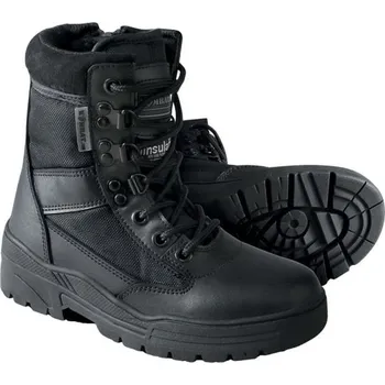 Těžké boty KOMBAT Boty dětské PATROL se zipem ČERNÉ ČERNÁ - BLACK 26