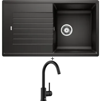 Kuchyňský dřez Granitový dřez SET Blanco ZIA 5 S černá 526016 + Blanco MIDA černá matná 526649