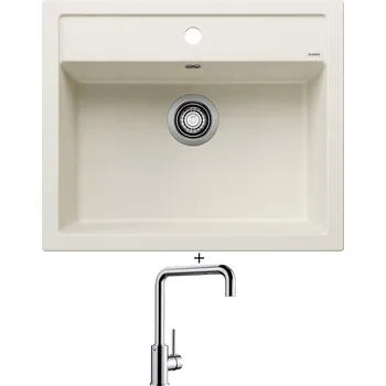 Kuchyňský dřez Granitový dřez SET Blanco DALAGO 6 bílá soft + Blanco MILI chrom 519413