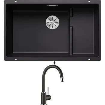 Dřez pod desku SET Blanco SUBLINE 700 U Level černá + koš z nerezu 526003 + Blanco MIDA-S černá 526146