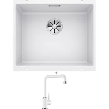 Kuchyňský dřez Dřez pod desku SET Blanco SUBLINE 500 U bílá 523436 + Blanco MILI bílá 523107