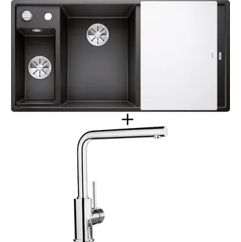 Granitový dřez Granitový dřez SET Blanco AXIA III 6 S antracit s excentrem + skleněná krájecí deska 524653 + Blanco MILA chrom 519414