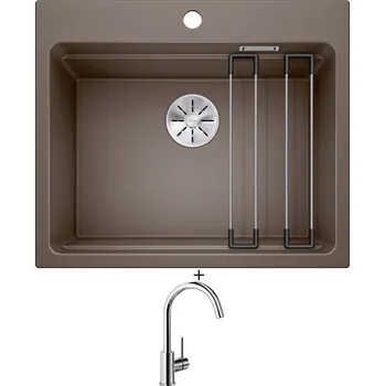 Granitový dřez SET Blanco ETAGON 6 kávová 524548 + Blanco MIDA chrom 517742