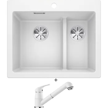 Granitový dřez Granitový dřez SET Blanco PLEON 6 SPLIT bílá 521693 + Blanco DARAS-S bílá 517735