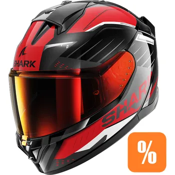 Helma na motorku Shark ridill 2 bersek, bílá/černá/červená/lesklá barva, velikost xs(53-54)