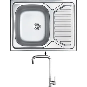 Kuchyňský dřez Nerezový dřez SET Sinks OKIO 650 M nerez matný + Laveo BONA BAB 265D nerez