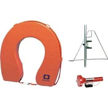 Člun Podkova záchranná v setu s držákem a světlem oranžová