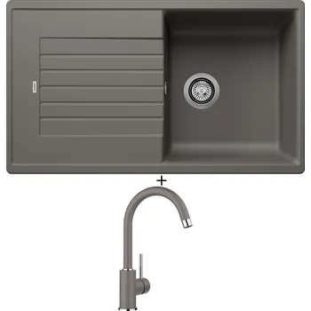 Granitový dřez Granitový dřez SET Blanco ZIA 5 S šedá vulkán 527387 + Blanco MIDA šedá vulkán 526965