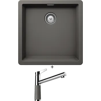 Granitový dřez Dřez pod desku SET Schock GREENWICH N-100 U Silverstone + Schock SC-510 554000 Silverstone