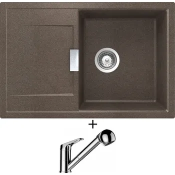 Granitový dřez Granitový dřez SET Schock MONO D-100 Bronze + Schock COSMO 525122 chrom