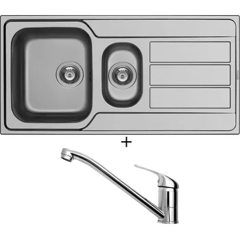 Nerezový dřez Nerezový dřez SET Pyramis ATHENA EXTRA (100x50) 1 1/2B 1D nerez + Pyramis ASALIA chrom