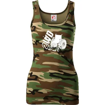 Vozíčkář 2WD - Dámské Maskáčové tílko - 2XL ( Hnědý maskáč )