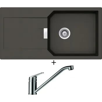 Granitový dřez Granitový dřez SET Schock MANHATTAN D-100L Asphalt + Schock EVINAS 577000 nerez