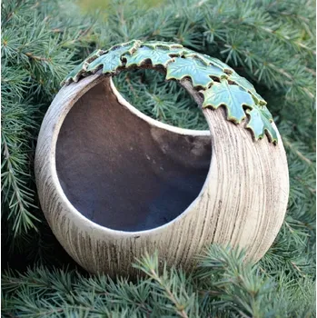 Květináč Keramický květináč - košík na květiny 20 cm