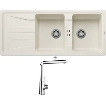 Granitový dřez Granitový dřez SET Blanco SONA 8 S bílá soft 527156 + Blanco MILA chrom 519414