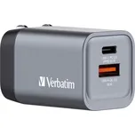 Verbatim USB nabíječka GNC-35, 35 W, 1× USB-A, 1× USB-C, šedá 32200