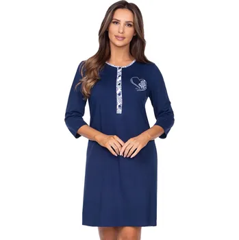 Dámská noční košile Dámská noční košile s obrázkem 091/22 Regina Barva/Velikost: granát (modrá) / 3XL