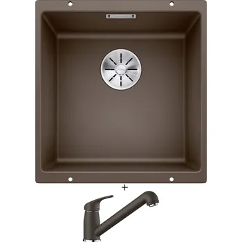 Dřez pod desku SET Blanco SUBLINE 400 U kávová 523431 + Blanco DARAS-S kávová 517740