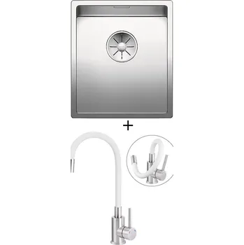 Nerezový dřez Dřez pod desku SET Blanco CLARON 340-U nerez hedvábný lesk 521571 + Deante NEO LUNO BOC W720 nerez