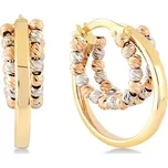 Lillian Vassago Kruhové náušnice zdobené kuličkami, kombinované zlato 1,7 cm LLV06-GER316