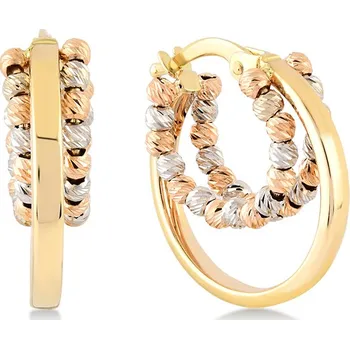 Náušnice Lillian Vassago Kruhové náušnice zdobené kuličkami, kombinované zlato 1,7 cm LLV06-GER316