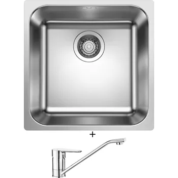 Kuchyňský dřez Nerezový dřez SET Blanco SUPRA 400-IF R12 nerez kartáčovaný 526350 + Deante CORIO BFC 060M chrom