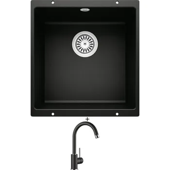 Granitový dřez Dřez pod desku SET Blanco ROTAN 400 U černá 526097 + Blanco MIDA černá 526145