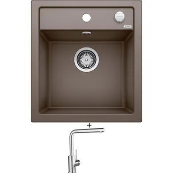 Kuchyňský dřez Granitový dřez SET Blanco DALAGO 45 kávová s excentrem 517165 + Blanco MILA chrom 519414