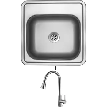 Nerezový dřez Nerezový dřez SET Sinks BAR 380 M nerez matný + Laveo BONA BAB 269U nerez
