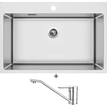 Nerezový dřez Nerezový dřez SET Sinks BLOCKER 760 V 1mm kartáčovaný + Deante CORIO BFC 060M chrom