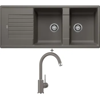 Granitový dřez Granitový dřez SET Blanco ZIA 8 S šedá vulkán 527392 + Blanco MIDA šedá vulkán 526965