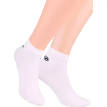 Pánské oblečení Pánské kotníkové ponožky sport jednobarevné 046 STEVEN Barva/Velikost: bílá / 41/43