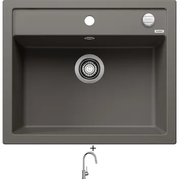 Granitový dřez Granitový dřez SET Blanco DALAGO 6 šedá vulkán s excentrem 527246 + Blanco MIDA-S chrom 521454