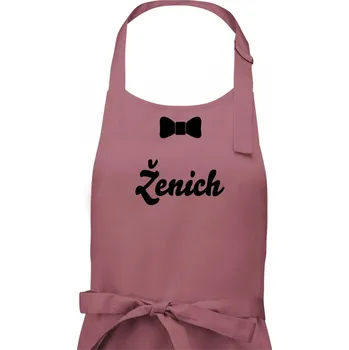 Kuchyňská zástěra Rozlučka motýlek - ženich - Pánská zástěra na vaření - Univerzální velikost ( Starorůžová )