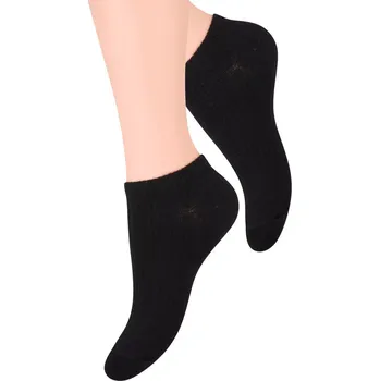 Dámské ponožky Dámské nízké ponožky jednobarevné s elastiským pruhem STEVEN Barva/Velikost: černá / 38/40