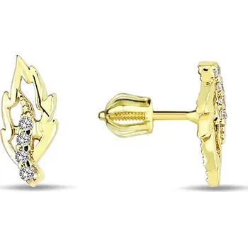 Náušnice Lillian Vassago Zlaté peckové náušnice pírka se zirkony LLV98-GER006
