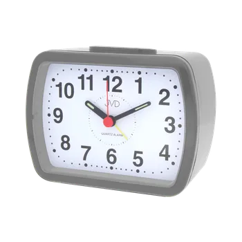 Budík JVD Analogový šedý bateriový budík JVD SR309.4 s mechanickým zvoněním