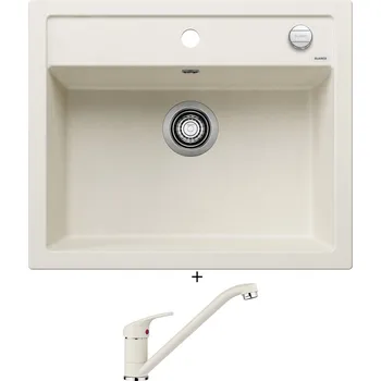 Granitový dřez Granitový dřez SET Blanco DALAGO 6 bílá soft s excentrem 527063 + Blanco DARAS bílá soft 526935