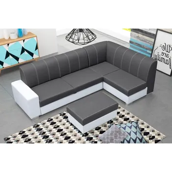 Obývací stěna Sedací souprava Rest P tm.šedá/bílá