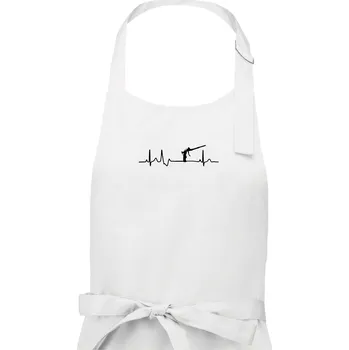 Kuchyňská zástěra Ekg pistole na pěnu - Dámská zástěra na vaření - Univerzální velikost ( Bílá )