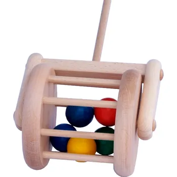 Dřevěná hračka Dřevotéka Dřevěná hračka tlačící-buben Dřevěná hračka tlačící-buben