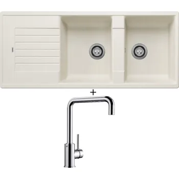 Granitový dřez Granitový dřez SET Blanco ZIA 8 S bílá soft 527209 + Blanco MILI chrom 519413