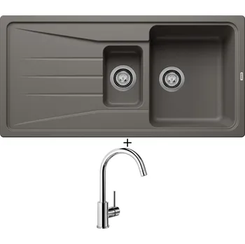 Granitový dřez SET Blanco SONA 6 S šedá vulkán 527337 + Blanco MIDA chrom 517742