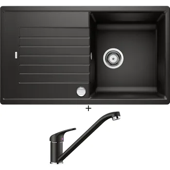 Granitový dřez Granitový dřez SET Blanco ZIA 5 S černá s excentrem + Blanco DARAS černá 526152