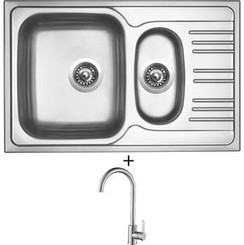 Nerezový dřez Nerezový dřez SET Sinks STAR 780.1 V nerez matný + Laveo BONA BAB 268D nerez