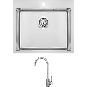 Nerezový dřez Nerezový dřez SET Deante OLFATO ZPO 010B nerez + Deante LIMA BBM F62M nerez